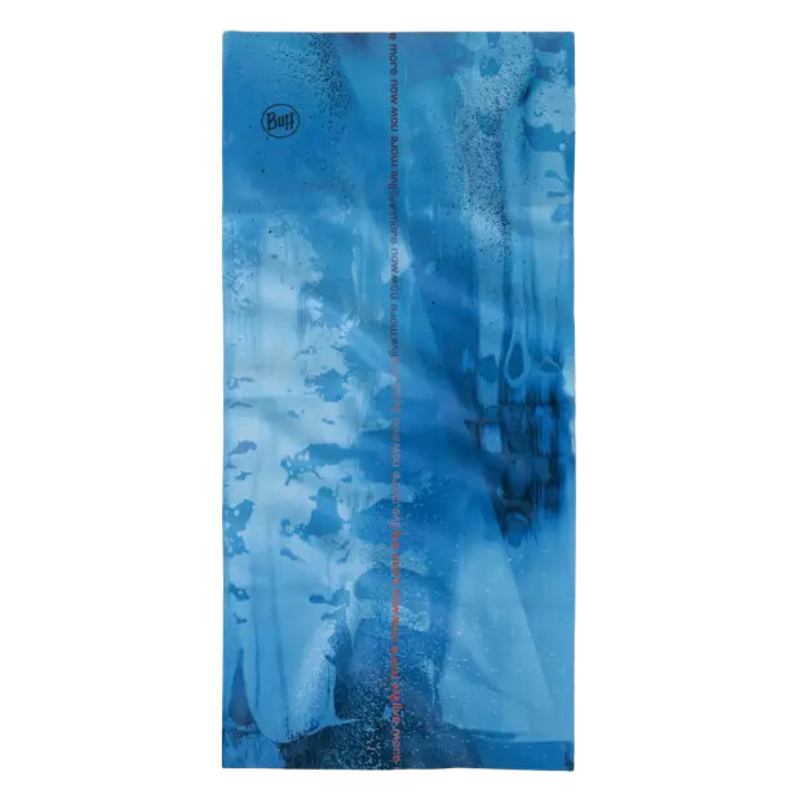 La bandana Buff Original EcoStretch Neski Multi (copia) presenta patrones abstractos y el logotipo de Buff, combinando estilo con sustentabilidad.
