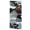 Presentamos la vibrante Bandana Buff Original EcoStretch Riverhawkmulti, una prenda para el cuello rectangular que presenta patrones abstractos en negro, blanco, gris y verde azulado con garabatos rojos y blancos estilo grafiti que muestran con orgullo la palabra "SKATE", perfecta para aquellos que abrazan su riverhawk interior.