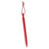Las estacas para carpa MSR Groundhog de color rojo cuentan con un diseño dentado con un lazo trenzado rojo y blanco en la parte superior para un anclaje seguro.