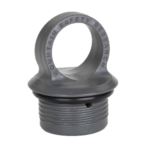 La tapa MSR Expedition para botella de combustible es una tapa de plástico gris con un asa en forma de bucle y la palabra "Mountain Safety Research" grabada en la parte superior. Con laterales acanalados y un sello de goma ajustado, es perfecta para una botella de combustible MSR y su próxima expedición.