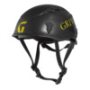 El casco La Sportiva Combo (copia) es un elegante casco de escalada de color negro que no puede faltar en tu colección. Tiene un logotipo y texto en amarillo. Ofrece una correa ajustable para la barbilla y aberturas de ventilación para mayor seguridad y comodidad durante tus aventuras de escalada.