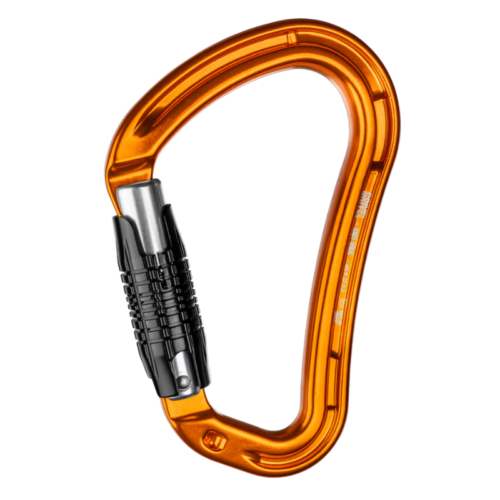 El mosquetón Grivel S1G Steel One Twin Gate (copia) es un elegante mosquetón naranja con un mecanismo de bloqueo negro. Perfecto para escalar o asegurar el equipo, su diseño clásico en forma de D ofrece funcionalidad y estilo moderno.