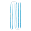 Una bandolera Grivel Cinta Cosida All-Round con diseño en zigzag azul y blanco, que presenta una sección central a rayas con su etiqueta. Los bordes reforzados con costuras blancas precisas resaltan su durabilidad.