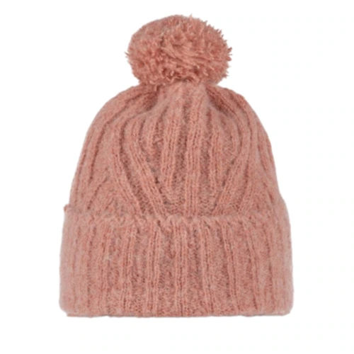 El gorro de punto Gorro Buff Nerla cuenta con un encantador color rosa, una textura acanalada y un pompón divertido, lo que lo convierte en una combinación ideal de calidez y estilo para cualquier atuendo.