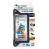 El empaquetado de la funda impermeable Sea to Summit TPU Guide para teléfonos inteligentes grandes muestra sus características de impermeabilidad y perfil bajo. Muestra un teléfono sellado dentro de la funda duradera con borde negro, ideal para aventuras con su Silla Inflable Sea to Summit Air Chair (copia).