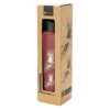 La Botella Térmica Atakama Outdoor de 710 ml es una botella térmica roja con tapón negro e ilustraciones de pájaros. Presentada en una caja de cartón con diseños de pájaros negros, luce el texto de la marca "Botella Térmica" y un logotipo circular en la base.