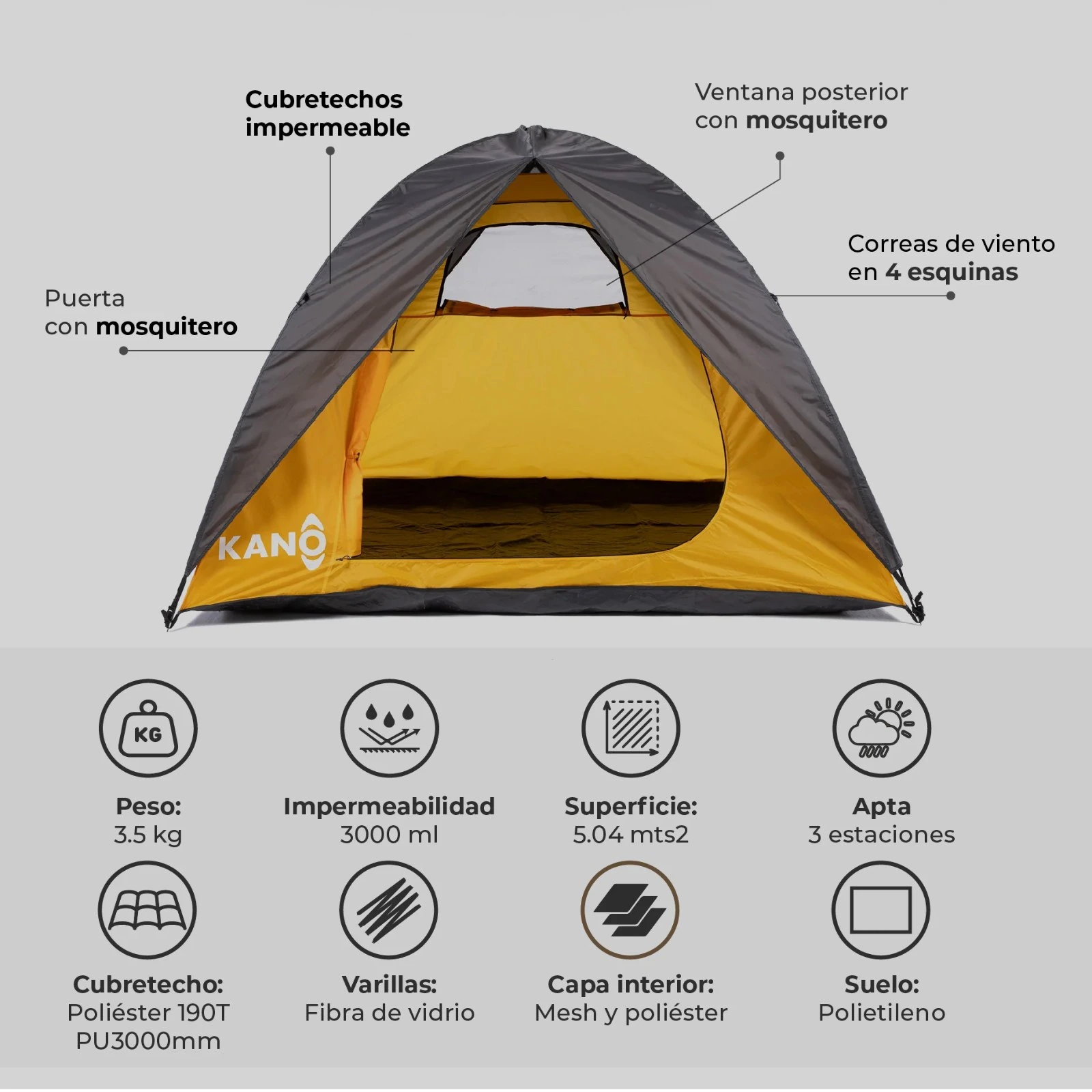 Carpa Rupanco 4 Personas Kano - vista 3