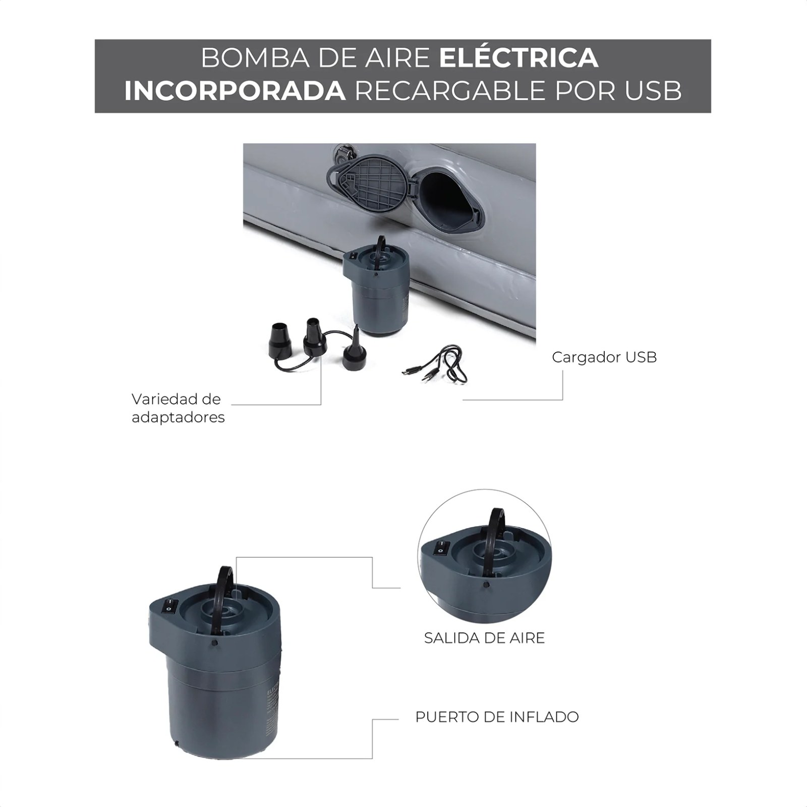 Colchón Eléctrico Inflable Chagual Kano (2 plazas) - vista 7