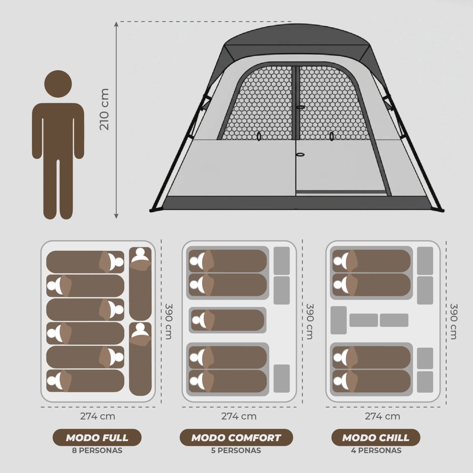 Carpa Automática Colbun 8 Personas Kano - vista 5