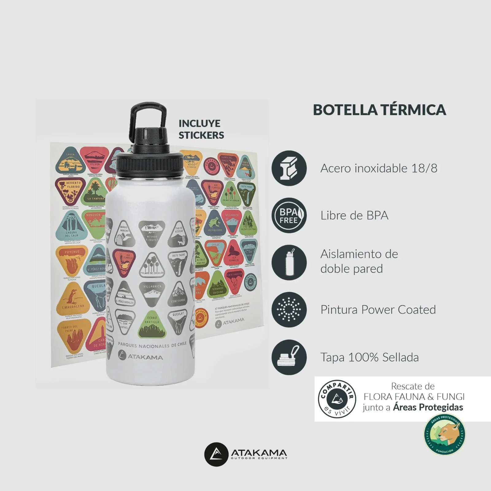 Botella térmica Atakama Outdoor Parques Nacionales 1L - vista 6