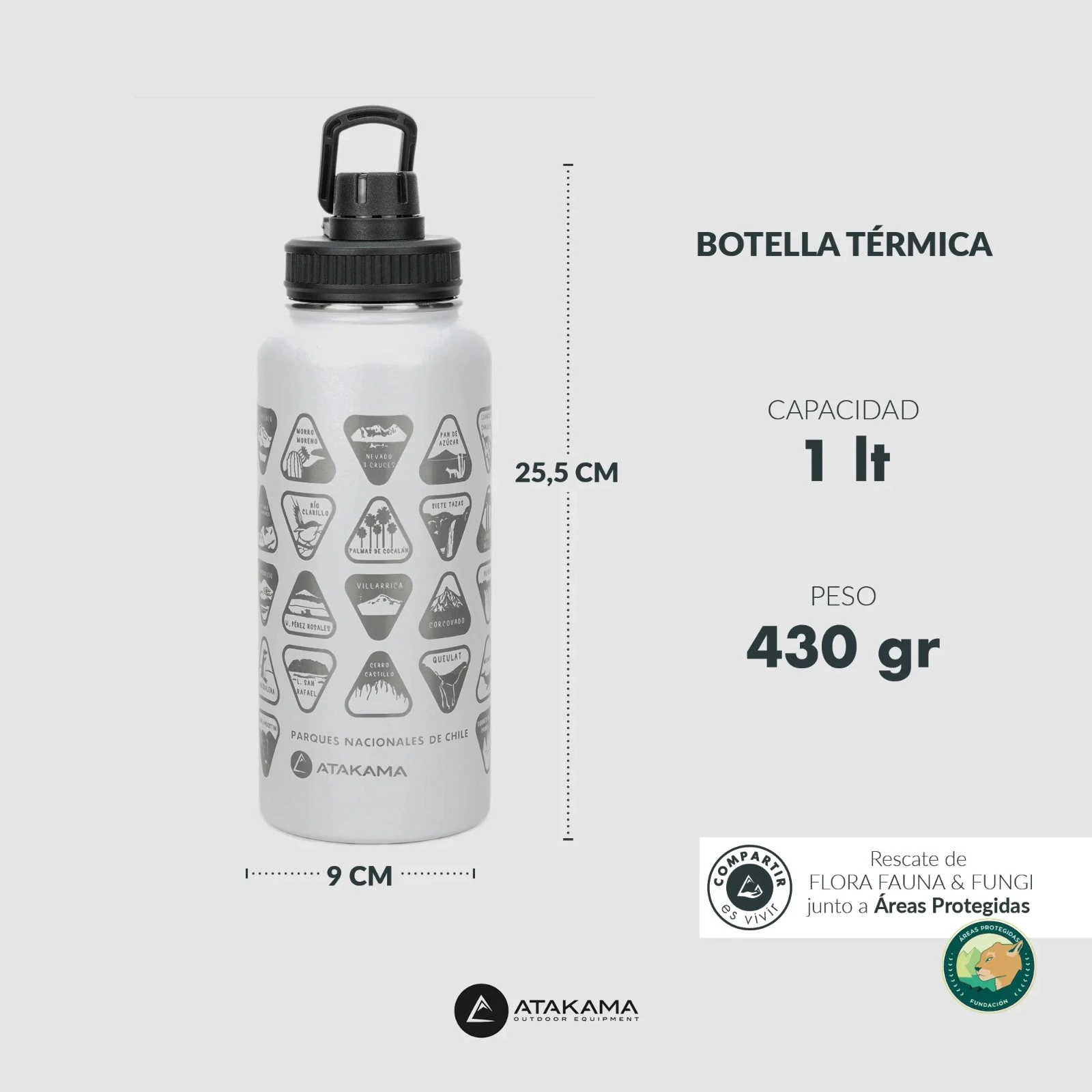 Botella térmica Atakama Outdoor Parques Nacionales 1L - vista 7
