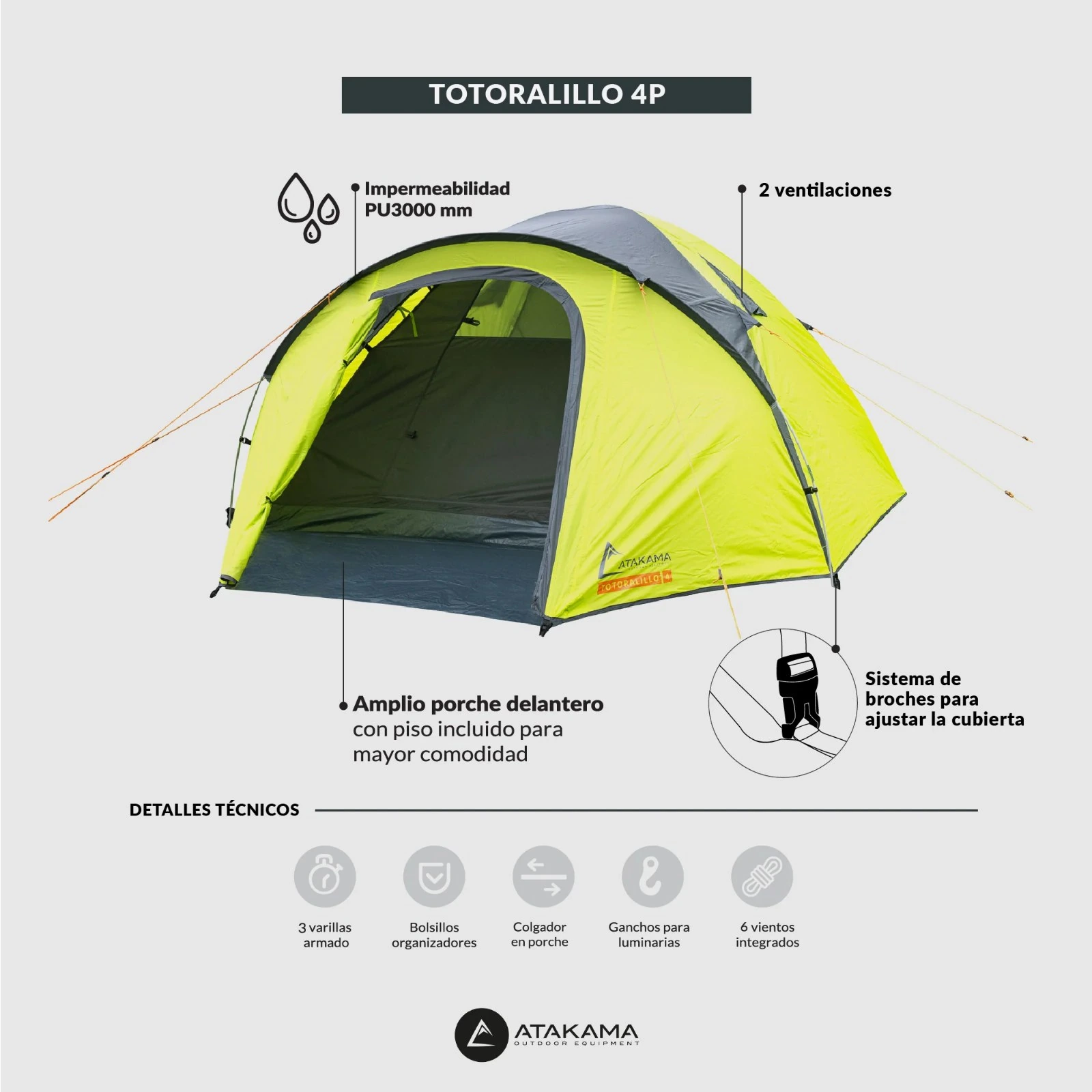 Carpa Atakama Outdoor Totoralillo 4 Personas - vista 11