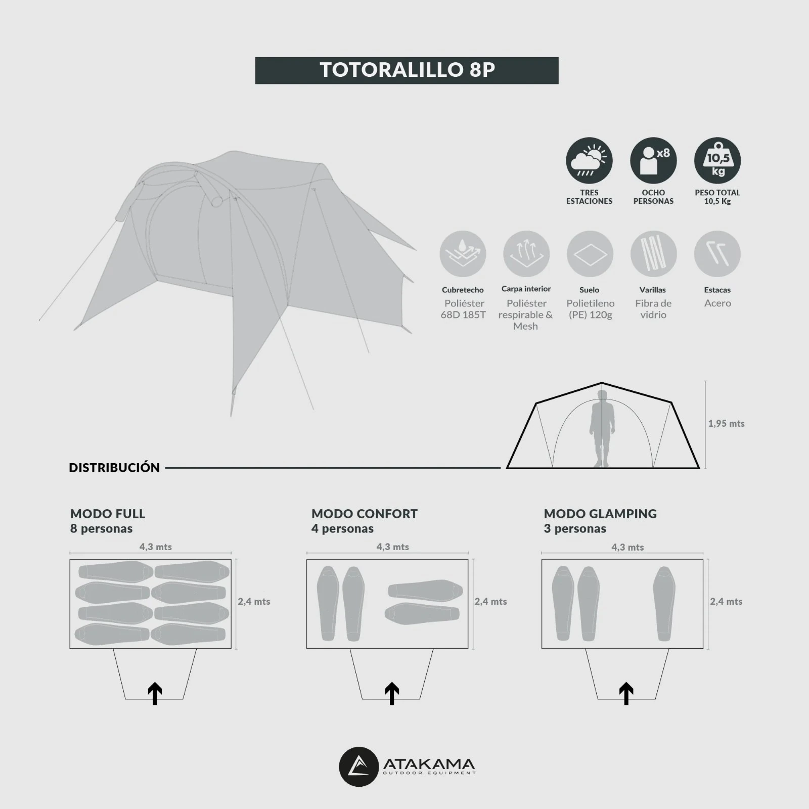 Carpa Atakama Outdoor Totoralillo 8 Personas - vista 5