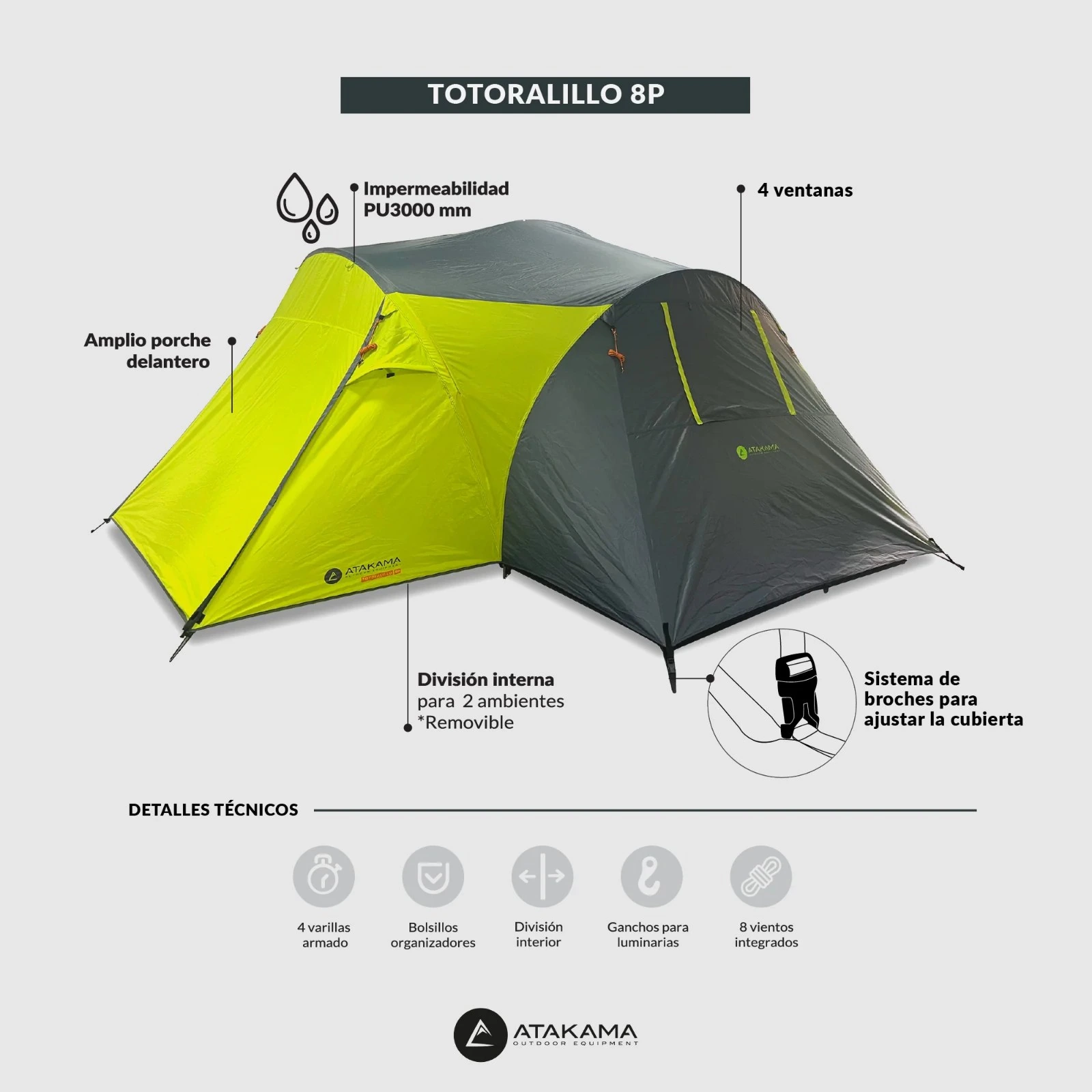 Carpa Atakama Outdoor Totoralillo 8 Personas - vista 6