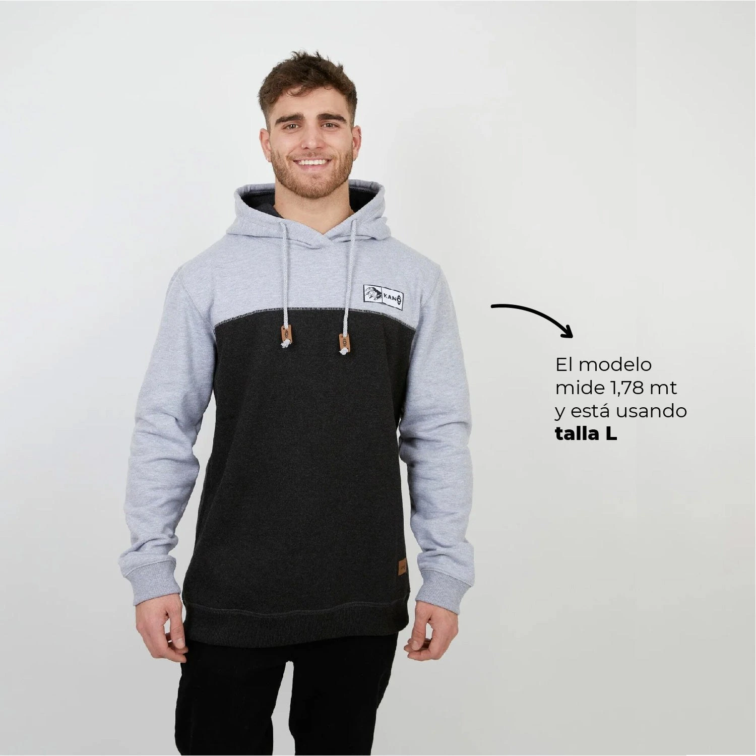 Polerón Hombre con Gorro Gris Kano