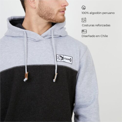 Polerón Hombre con Gorro Gris Kano - vista 2