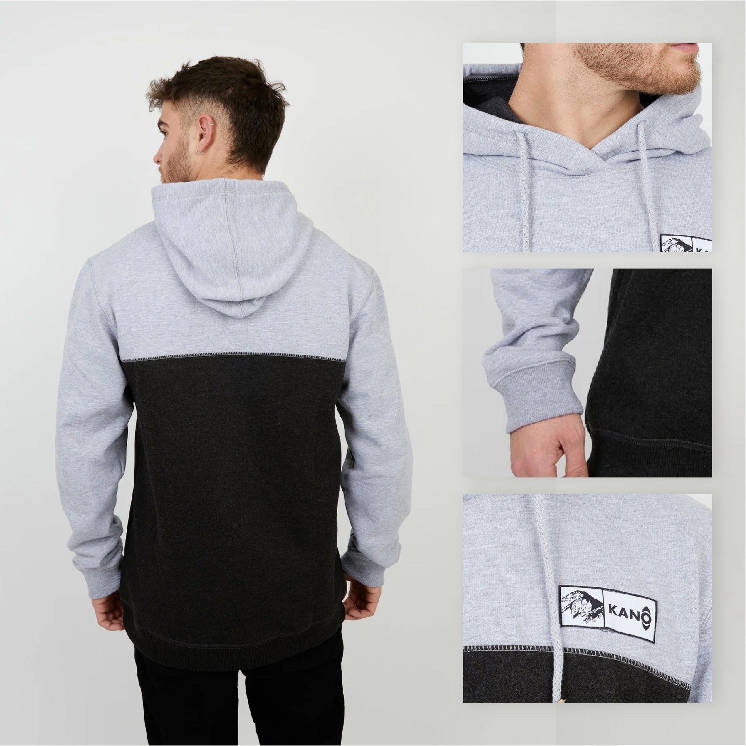 Polerón Hombre con Gorro Gris Kano - vista 3