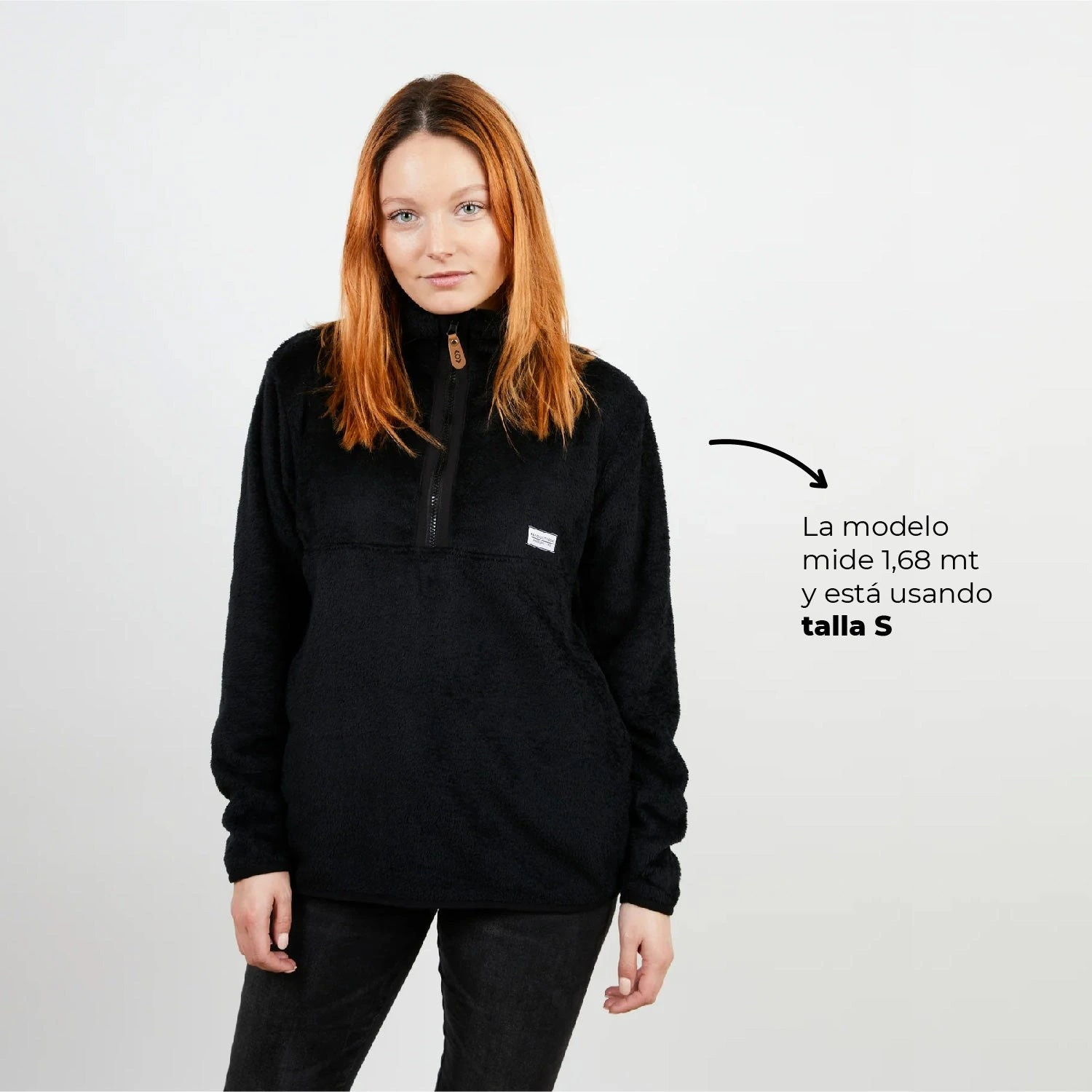 Polar Mujer Negro Liso Peludo Kano