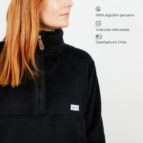 Polar Mujer Negro Liso Peludo Kano - vista 2