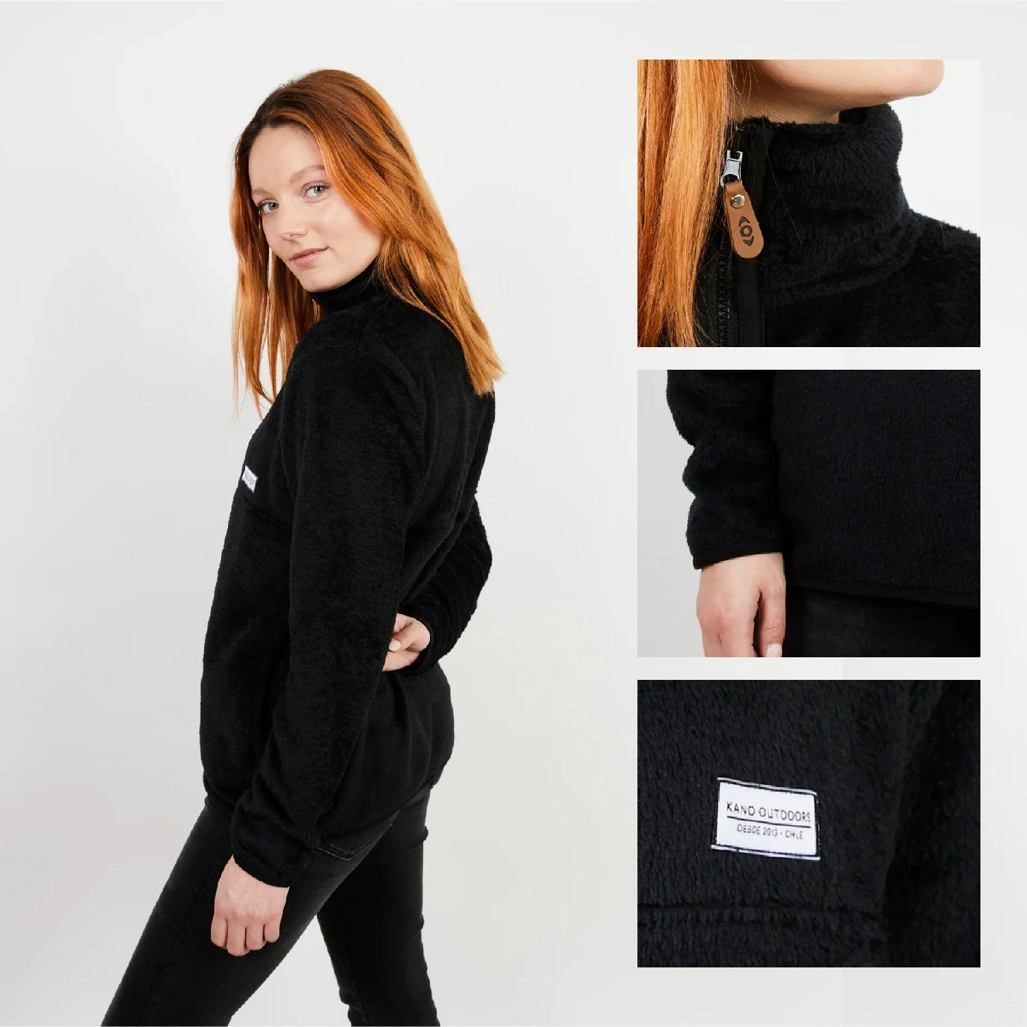 Polar Mujer Negro Liso Peludo Kano - vista 3