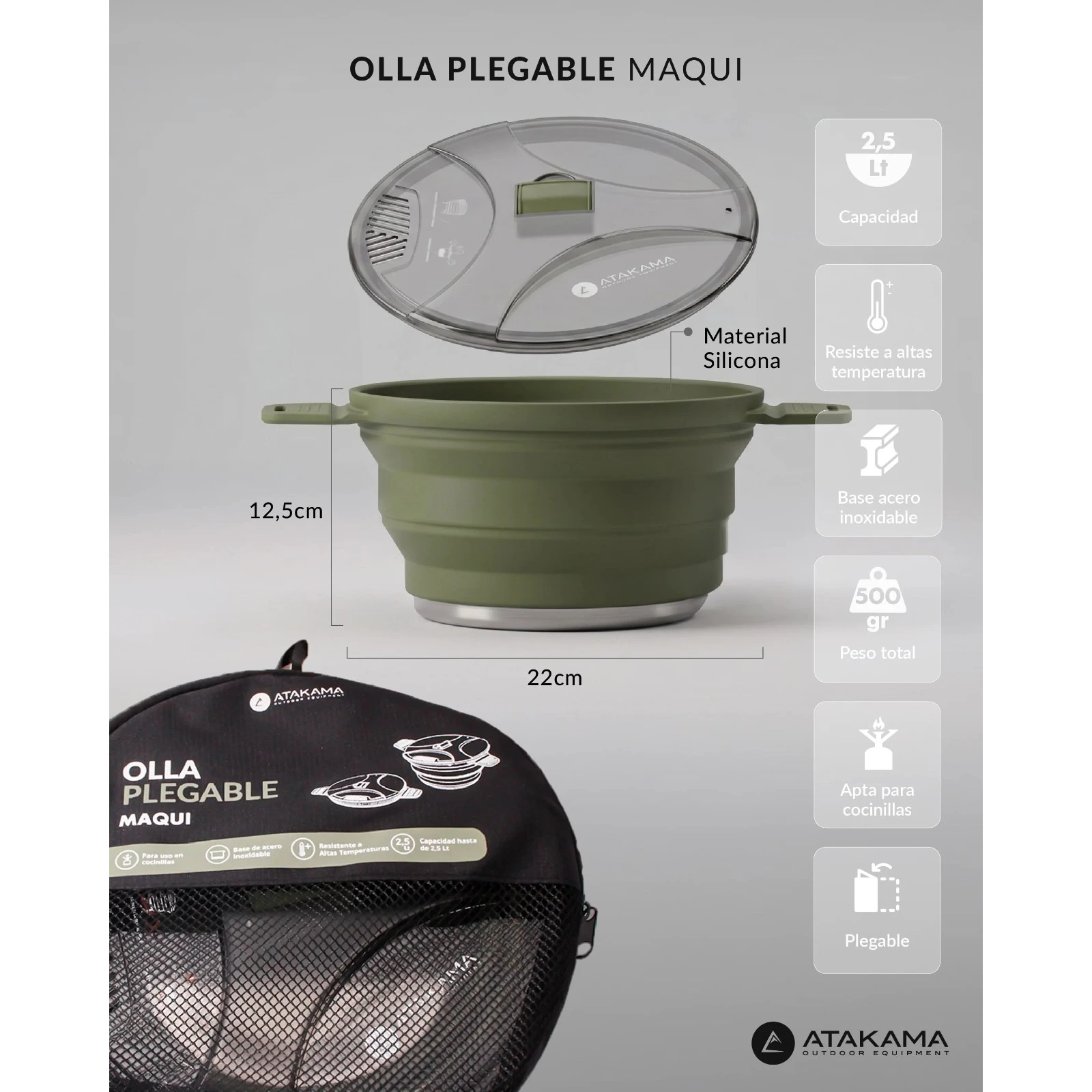 Olla Plegable Atakama Outdoor Maqui 2,5L - vista 5