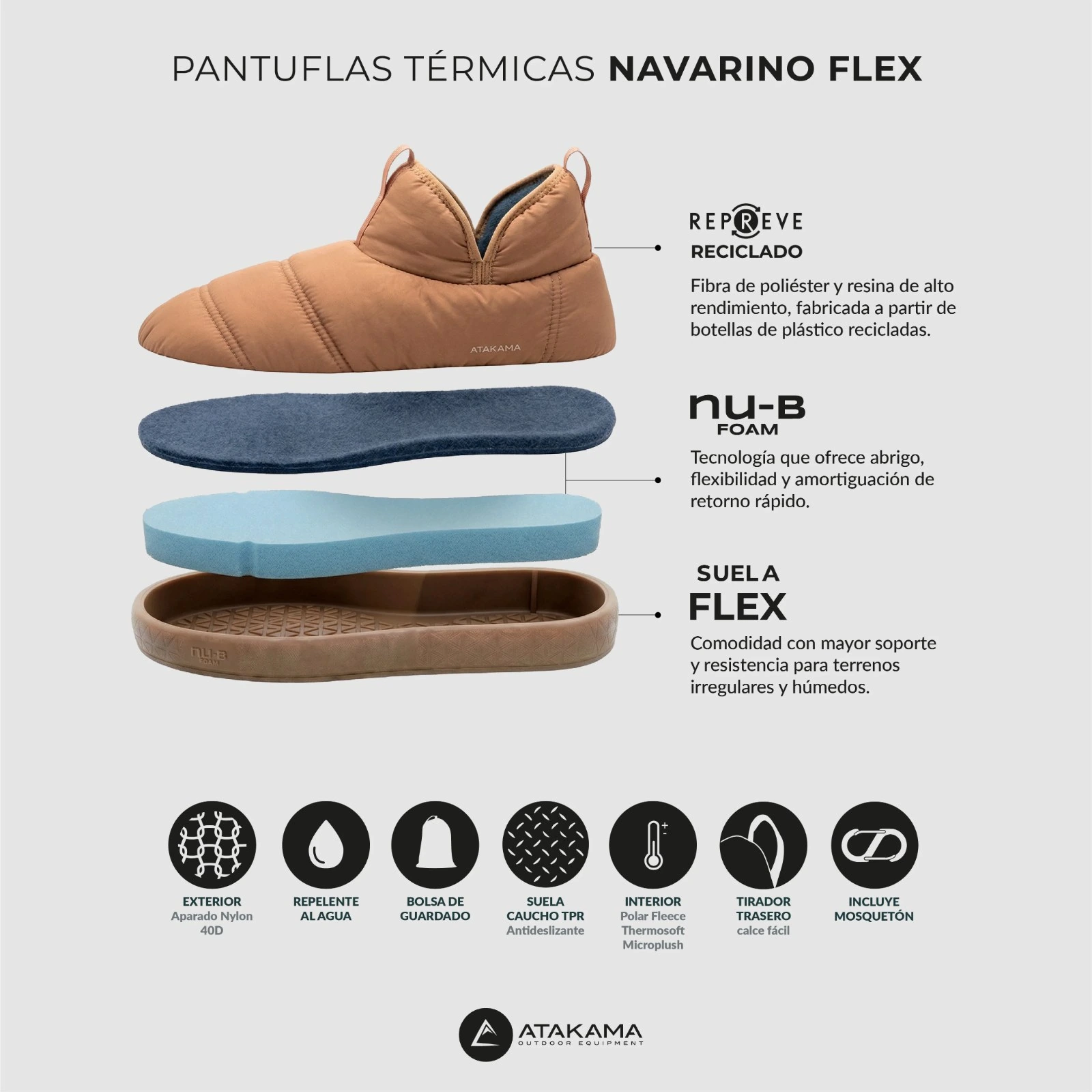 Pantuflas Térmica Atakama Outdoor Navarino Flex NU-B Foam - vista 7