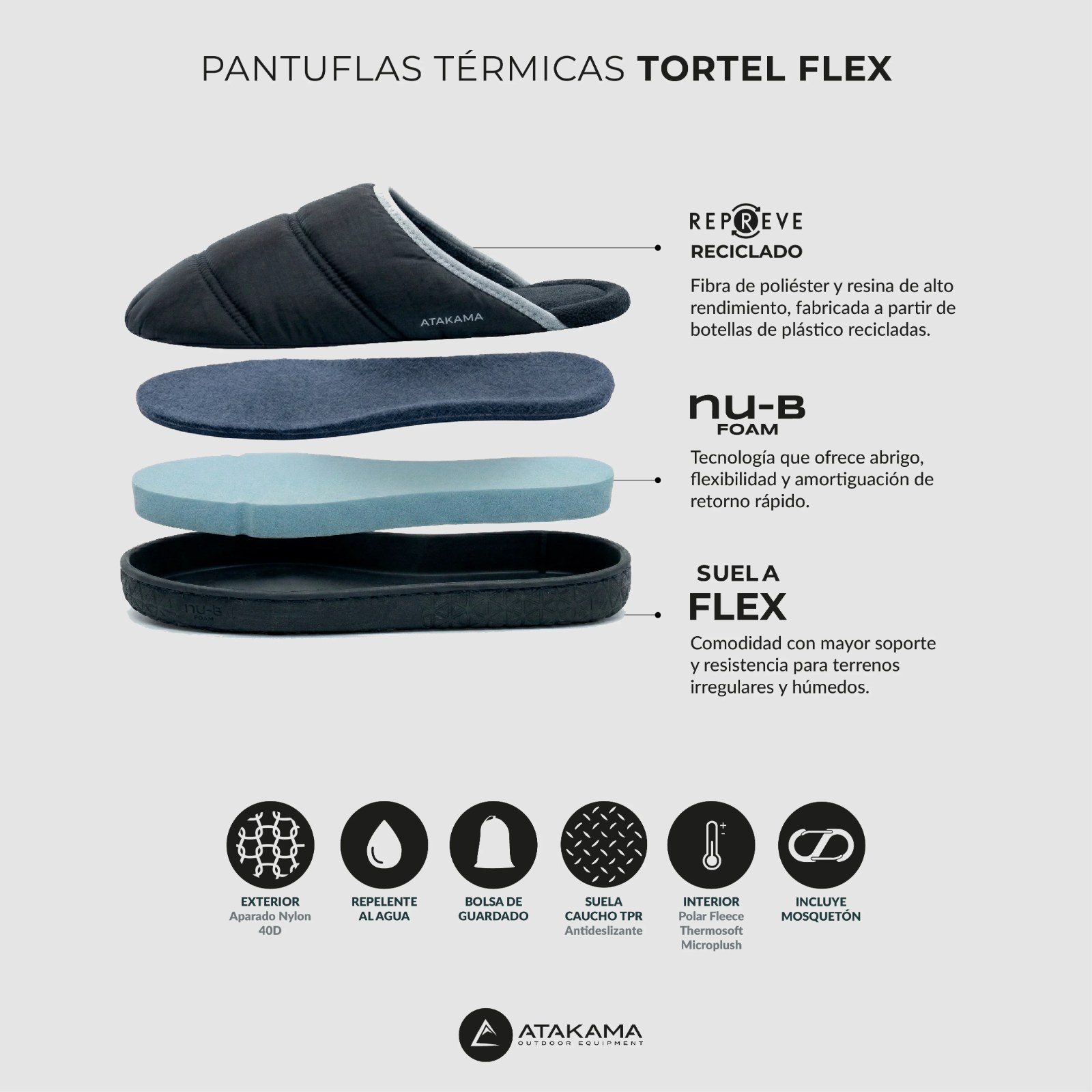 Pantufla Térmica Atakama Outdoor Tortel Flex NU-B Foam - vista 7