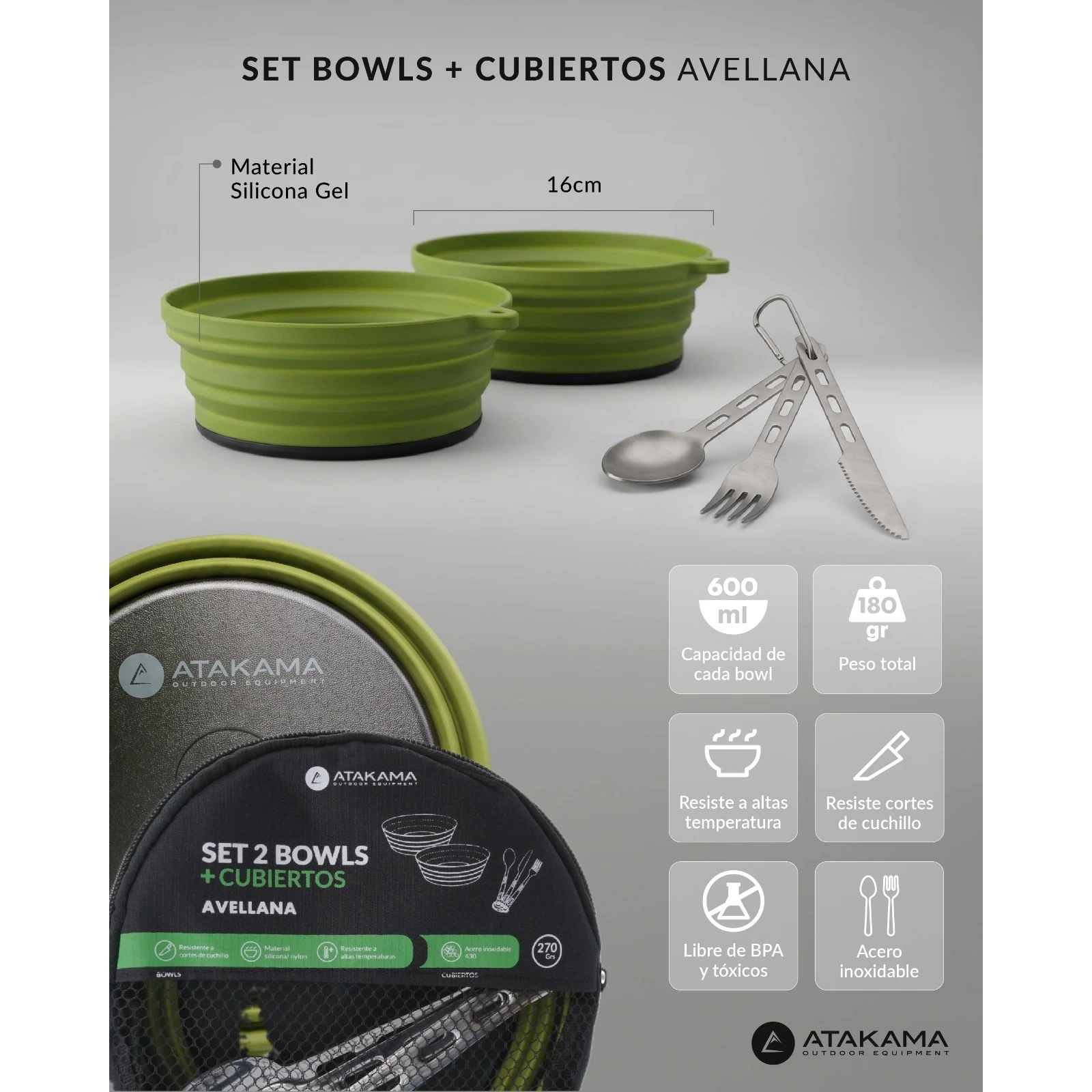 Set de Cocina Atakama Outdoor Avellana 3pc - vista 7
