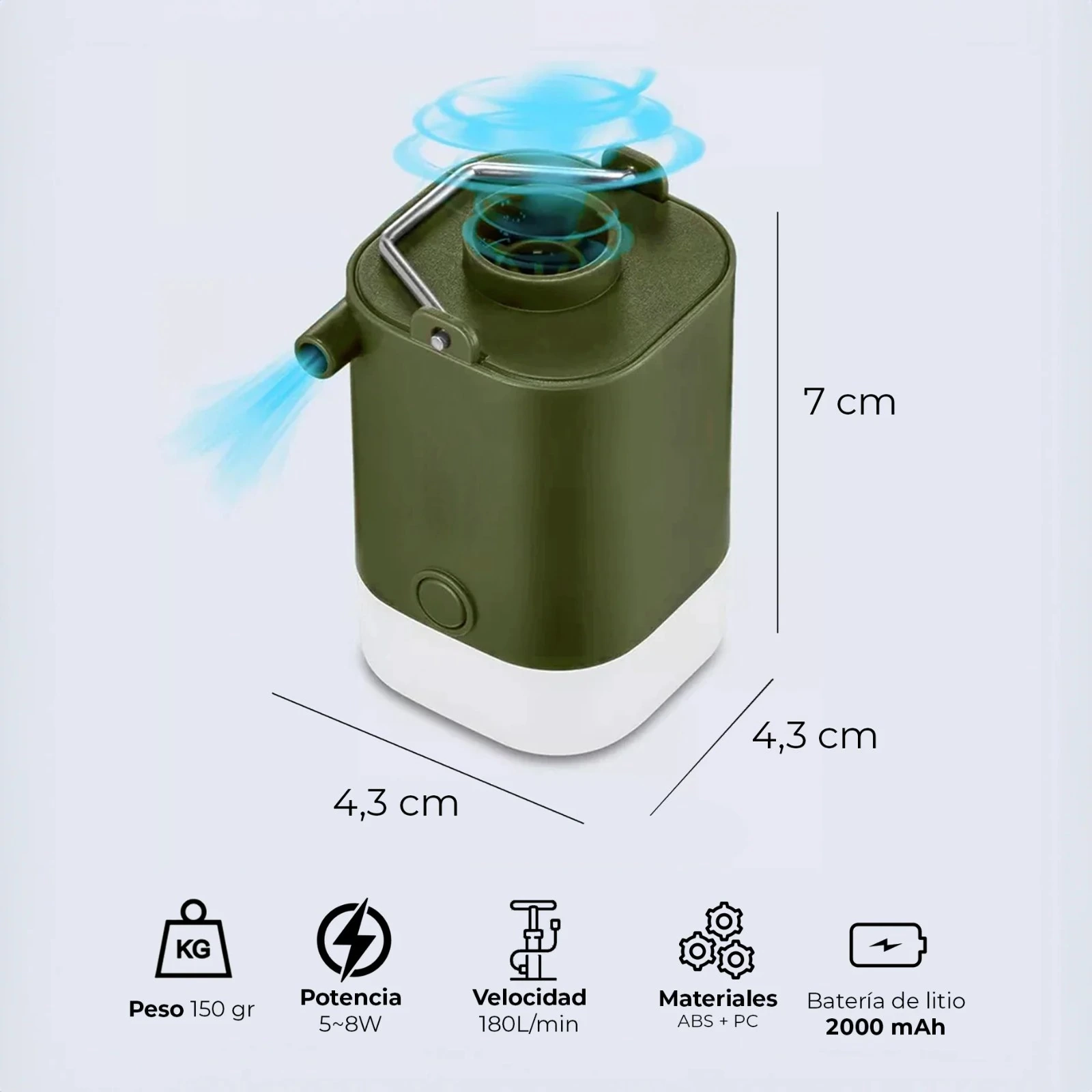 Bombín Multifuncional 4 en 1 con Linterna Kano - vista 2