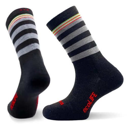 Calcetín Teko EcoLife Prism Medium Cushion 3.0 color Charcoal Stripe