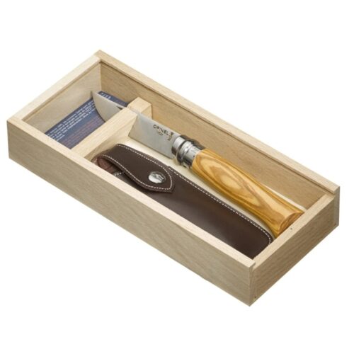 Cuchillo Opinel N°8 Mango de Olivo con Funda