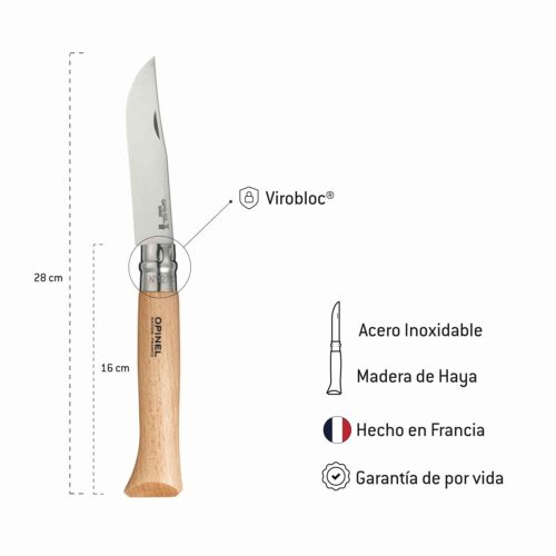 Cuchillo Opinel N°12 de Acero Inoxidable