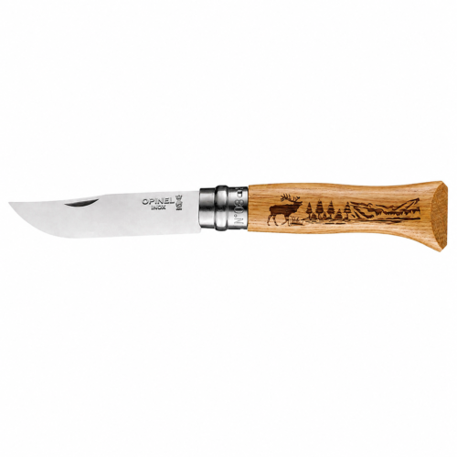 Cuchillo Opinel N°8 con Grabado de Ciervo