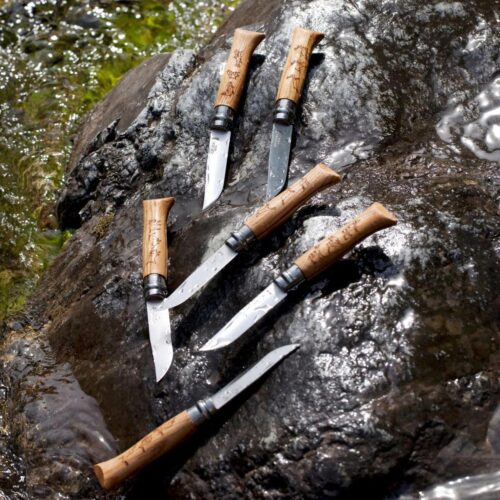 Cuchillo Opinel N°8 con Grabado de Truchas