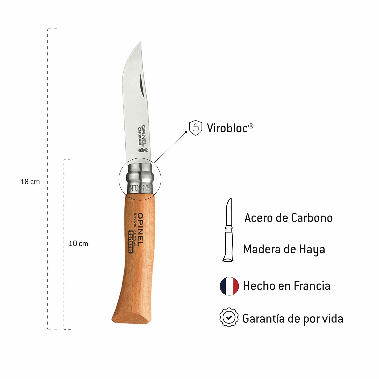 Cuchillo Opinel N°7 VRN de Acero Carbono