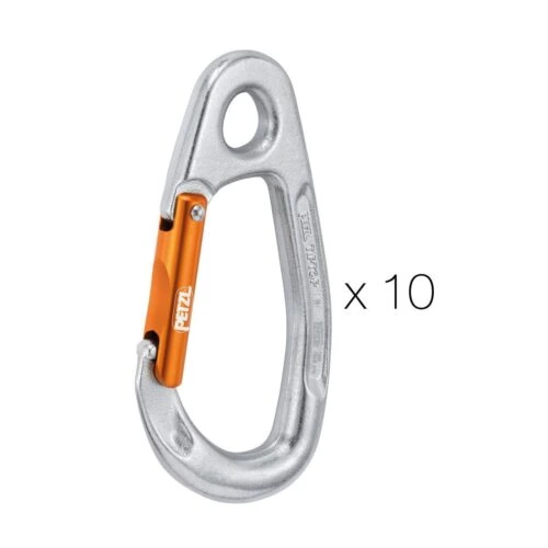Pack Mosquetón Petzl Tiptop Steel – 10 unidades